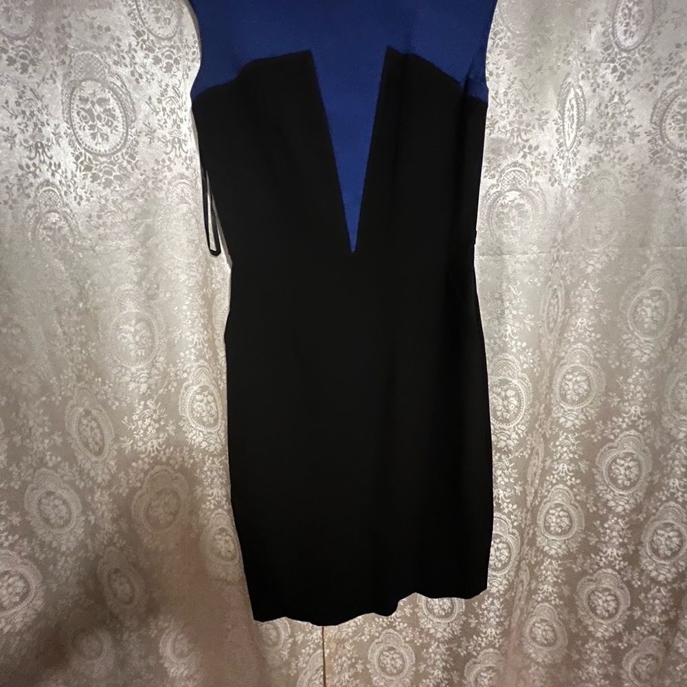 Calvin Klein Black and Blue Backless Dress